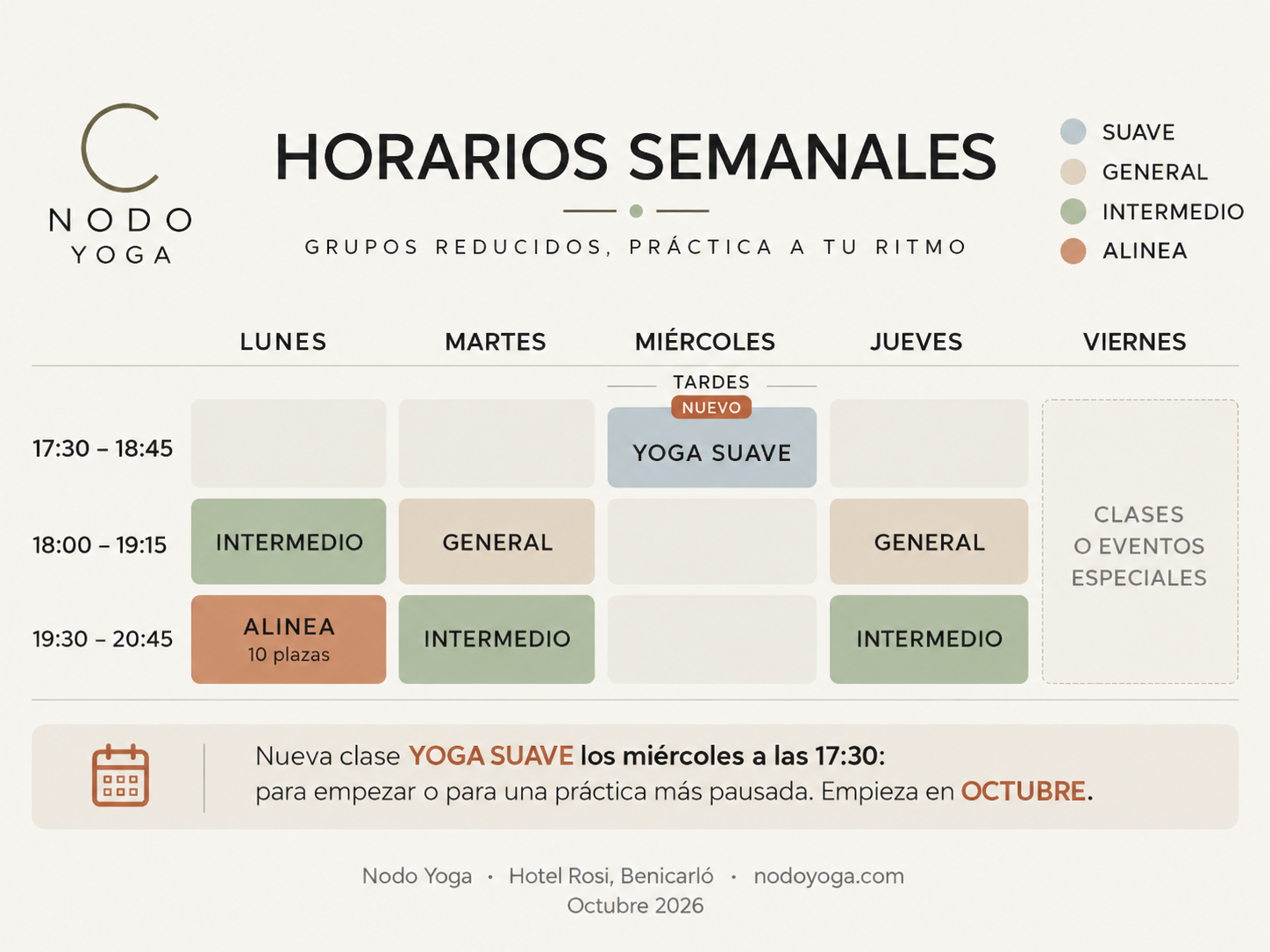 Clase de yoga en grupo reducido
